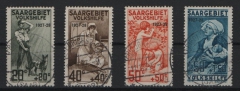 Saargebiet, 1927, Mi.- Nrn.: 122- 25, (122 mit Plf. VII), kpl. Satz, gestempelt! Je tiefstgeprüft Geigle BPP! Qualitätssatz, Selten!