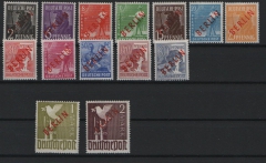 Berlin, 1949, Mi.- Nrn.: 21- 34, der Rot- Aufdruck- Satz, **, kpl. Satz, je tiefstgeprüft Schlegel BPP! Luxussatz!