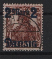 Danzig, 1920, Mi.- Nr.: 43 II, gestempelt! Tiefstgeprüft Kniep BPP! Qualitätsstück! Selten!