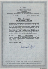 Thüringen, 1946, Bl. 4 a yy I/I (dünnes Papier!), **, akt. FA Dr. Jasch BPP: e + e, Luxusstück! Sehr selten! RRR!