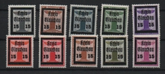 D. - OST, Lokalausgaben, Glauchau, 1945, Mi.- Nrn.: 20- 29! **! Je tiefgeprüft Richter! Selten!