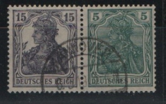 DR, Germania / Infla, 1919, Zusammendrucke, Mi.- Nr.: W 9 aa, gestempelt! Akt. FA Kroschel VPeV / VPEX! Bedarf! Selten!