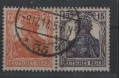 DR, Germania / Infla, 1917, Zusammendrucke, Mi.- Nr.: W 11 ba, gestempelt! Akt. FA Kroschel VPeV / VPEX! Bedarf! Selten!