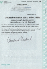 DR, Germania- Reichspost, Mi.- Nr.: 66, Type IV, gestempelt, akt. FA Kroschel VP / VPEX; e+e! Qualitätsstück! Selten!