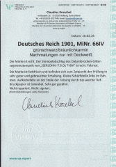 DR, Germania- Reichspost, Mi.- Nr.: 66, Type IV, gestempelt, akt. FA Kroschel VP / VPEX; e+...! Bedarfsstück! Selten!