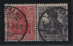 DR, Germania, 1920, Zusammendrucke, Mi.- Nr.: W12fa, gestempelt, akt. FA Kroschel VPeV/ VPEX, e + ...! Bedarfsstück! Selten!