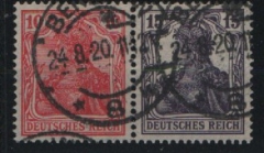 DR, Germania, 1920, Zusammendrucke, Mi.- Nr.: W12fa, gestempelt, akt. FA Kroschel VPeV/ VPEX, e + e! Luxusstück! Selten!
