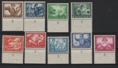 III. Reich, 1933, Mi.- Nrn.: 499- 507A, je mit einheitl. Ur., **, der Wagnersatz, mit FA Schlegel BPP; e + e! Luxussatz!