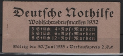 DR, Weimar, 1932, Markenheftchen, Mi.- Nr.: MH 31, **! (Klammer fehlt). Selten!