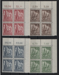 Berlin, 1953, Mi.- Nrn.: 106- 109 (je 4x im ER- 4er- Block!), **, selten!