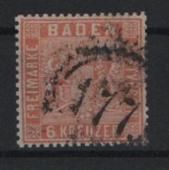 Baden, ca. 1861, Mi.- Nr.: 11 b, gestempelt, tiefgeprüft Flemming BPP! Prachtstück! Selten!