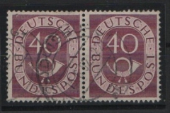 BRD, 1951, Mi.- Nr.: 133 im waager. Paar, gestempelt! Gutes Bedarfsstück, selten!