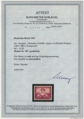 III. Reich, 1933, Mi.- Nr.: 507, **, mit akt. Fotoattest Schlegel BPP; echt und einwandfrei! Luxusstück!
