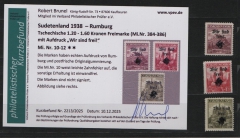 III. Reich / Dt. Bes. Sudetenland, 1938, Rumburg, Mi.- Nr.: 10- 12, **! Akt. FB Brunel VPeV. : e+e! Selten!