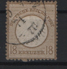 Dt. Kaiserreich, Brustschilder, 1874, Mi.- Nr.: 11 FZL, gestempelt! Tiefgeprüft Brugger BPP! Seltenes Kabinettstück!