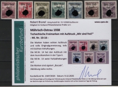 III. Reich / Dt. Bes. Sudetenland, 1938, Mährisch- Ostrau, Mi.- Nr.: 10- 16! **/*! Akt. FB Brunel VPeV. : e+ ...! Selten!