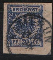 Dt. Kolonien, Kamerun, 1892, Mi.- Nr.: V48b auf kl. Briefstück, tiefstgeprüft Steuer BPP! Dekorativ und selten!