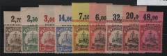 Dt. Kolonien, Karolinen, 1900, Mi.- Nrn.: 7- 15 (je vom / mit Or.), **! Selten!