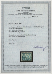 III. Reich, 1933, Mi.- Nr.: 505 B, **, mit akt. Fotoattest Schlegel BPP; echt und einwandfrei! Luxusstück!