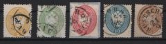 K. & K. Österreich, Lombardai- Ventien, Mi.- Nrn.: 18- 23, gestempelt, in Kabinett (Mi.- Nr.: 19) - Luxusqualität! Selten!