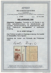 SBZ, Allgemeine Ausgaben, 1948, Mi.- Nr.: A 195 P OR dgz , **, mit ER, Akt. FA Dr. Ruscher BPP! Luxusstück! Sehr selten!
