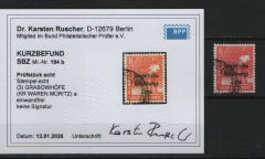 SBZ, Allgemeine Ausgaben, 1948, Mi.- Nr.: 184 b, gestempelt, akt. Kurzbefund Dr. Ruscher BPP, echt und e! Selten!