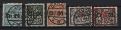 Danzig, 1923, Mi.- Nr.: D 36- 40, gestempelt, je geprüft / 3x FA Gruber / Soecknick BPP; e+e! Luxussatz! Sehr selten!