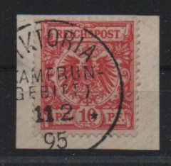 Dt. Kolonien, Kamerun, 1895, Mi.- Nr.: V47 c auf kl. Briefstück, FA Steuer BPP; e, ... e! Gutes Bedarfsstück! Sehr selten!