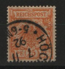 DR, Krone Adler, 1891, Mi.- Nr.: 49 aa, gestempelt, doppelt tiefstgerüft Zenker BPP! Qualitätsstück! Selten!