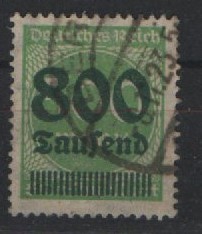 DR, Infla, 1923, Mi.- Nr.: 307, gestempelt, tiefgeprüft Peschl BPP! Prachtstück! Sehr selten!