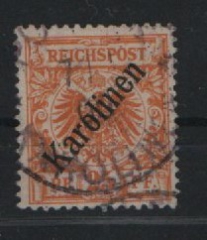 Dt. Kolonien, Karolinen, 1899, Mi.- Nr.: 5 I, gestempelt! Geprüft / signiert Pfenniger u.a.! Prachtstück! Sehr selten!