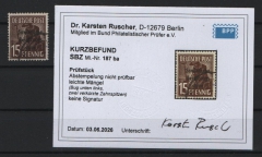 SBZ, Allgem. Ausgaben, 1948, Mi.- Nr.: 187 ba, gestempelt, K.- Befund Dr. Ruscher BPP! Bedarfsstück! Selten!