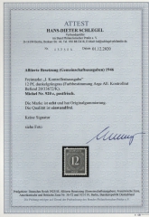 Kontrollrat, 1946, Mi.- Nr.: 920 c (!), **, akt. Befund Bernhöft + Fotoattest Schlegel BPP! Luxusstück, sehr selten!