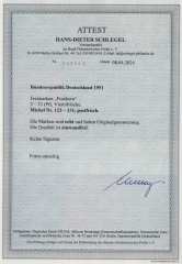 BRD, 1951, Mi.- Nrn.: 123- 132, (je im 4-er Block!), **! Akt. FA / Bef. Schlegel BPP; echt + einwandfrei! Luxus- Kurzsatz!