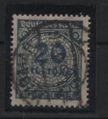 DR, Infla, 1923, Mi.- Nr.: 319 Wb, gestempelt, akt. FA Bauer BPP; e + ...! Kabinett- / Bedarfsstück! Sehr selten!
