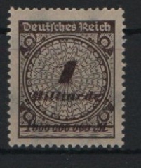 DR, Infla, 1923, Mi.- Nr.: 325 A Pb, HAN! Fotoattest Winkler BPP: echt und einwandfrei! Luxusstück! Sehr selten! RR!