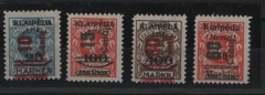 Memelgebiet, 1923, Mi.- Nrn.: 230- 233, * / ungebraucht! Qualitätsstücke! Selten!
