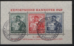 Bizone, 1949, Mi.- Nr.: Bl. 1 a, gestempelt, mit ESST!, Befund Schlegel BPP; e+e! Luxusstück! Selten!