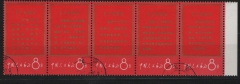 China, VR, 1967, Mi.- Nrn.: 966- 976, gestempelt! Beide 5er- Streifen ungefaltet! Qualitätsstücke! Sehr selten!