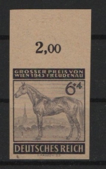 III. Reich, 1943, Mi.- Nr.: 957 P, (*) wie produziert! Tiefstgepüft Ludin BPP /  Schlegel BPP! Sehr selten! Luxusstück!