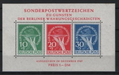 Berlin, 1949, Mi.- Nr.: Bl. 1 II, **, mit  Fotoattest Schlegel BPP! e+ ....! Kabinettstück!