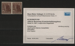 Kontrollrat, 1947, Mi.- Nr.: 948 U (2x), *, mit K.- Befund Schlegel BPP; echt und einwandfrei! Sehr selten!