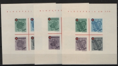 FRZ- Baden / Rhld.- Pf. / Württ., 1949, Mi.- Nrn.: Bd. Bl. 2, Rhld. Pf + Württ. je Bl. 1, je (*) wie ausgegeben, je tiefstgeprüft Schlegel BPP!