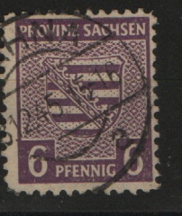SBZ, Provinz Sachsen, 1945, Mi.- Nr.: 69 AXa, gestempelt, tiefgeprüft Dr. Jasch BPP! Gutes Bedarfsstück!