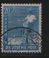 Kontrollrat, 1947, Mi.- Nr.: 950 b, gestempelt, Farbgeprüft Bernhöft / tiefgeprüft Schlegel BPP! Kabinettstück, sehr selten!