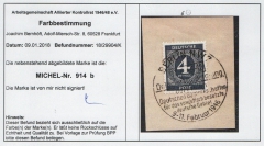 Allierte Besetzung / Kontrollrat, 1946, Mi.- Nr.: 914 b, u.a. auf Briefstück, Farbbefund Bernhöft ARGE! Luxusstück!