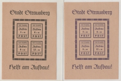 Deutschland- OST, Lokalausgaben, Strausberg, 1946, Mi.- Nrn.: Bl. 1 + 2, **, Kabinettstücke!