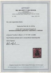 Dt. Kaiserreich, 1918, Mi.- Nr.: 93 IIa, gestempelt, mit Fotoattest Kroschel VPEX,  Echt und einwandfrei Luxusstück! Selten!