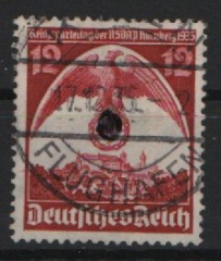 III. Reich, 1935, Mi.- Nr.: 587 Y, gestempelt, geprüft Schlegel BPP! Gutes Bedarfsstück! Selten!