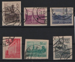 III. Reich, Dt. Bes. II. WK, Estland, 1941, Mi.- Nrn.: 4 Ua - 9 Ua , gestempelt, je tief(st)geprüft Keiler BPP, Kabinettstücke! Selten!